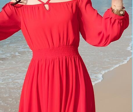  Γυναικείο φόρεμα με πεσμένους ώμους