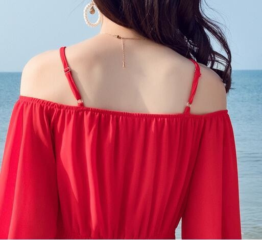  Γυναικείο φόρεμα με πεσμένους ώμους