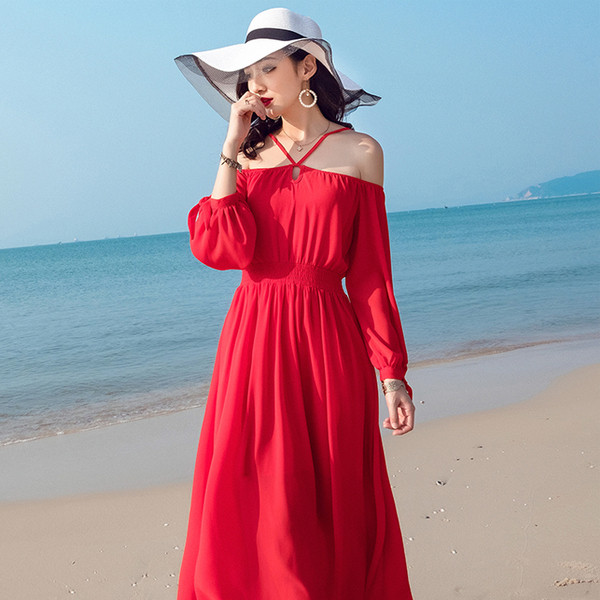  Γυναικείο φόρεμα με πεσμένους ώμους