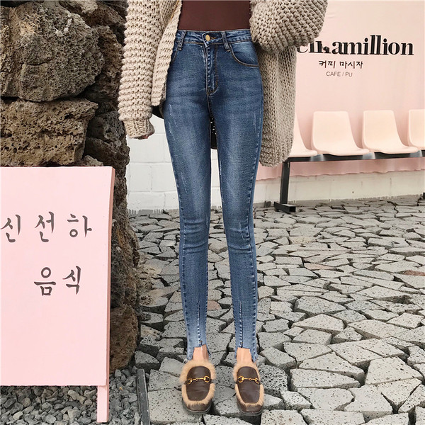 Blugi de dama moderni cu talie inalta model slim