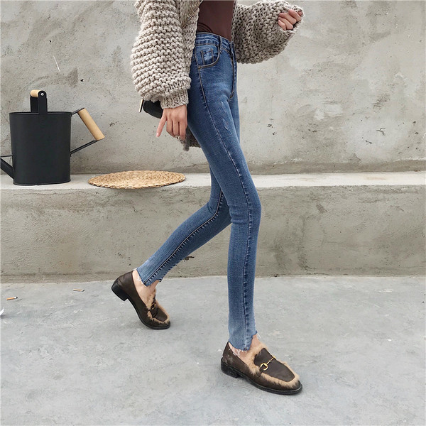 Blugi de dama moderni cu talie inalta model slim