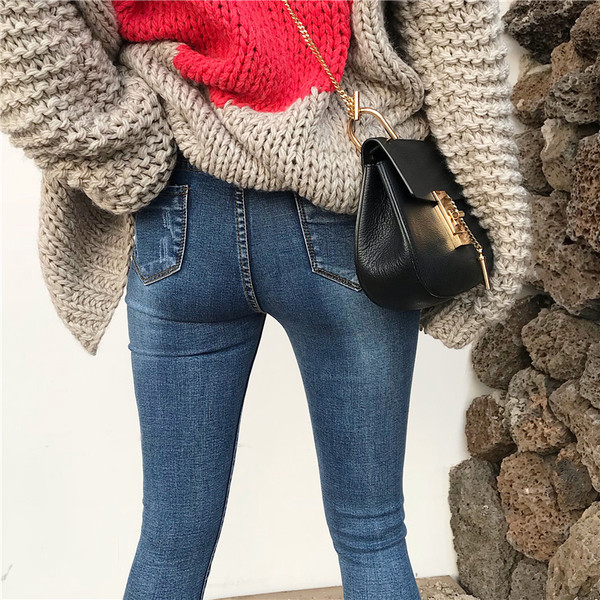 Blugi de dama moderni cu talie inalta model slim