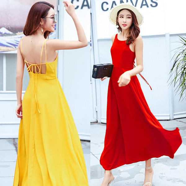 Γυναικείο μακρύ φόρεμα εξώπλατο