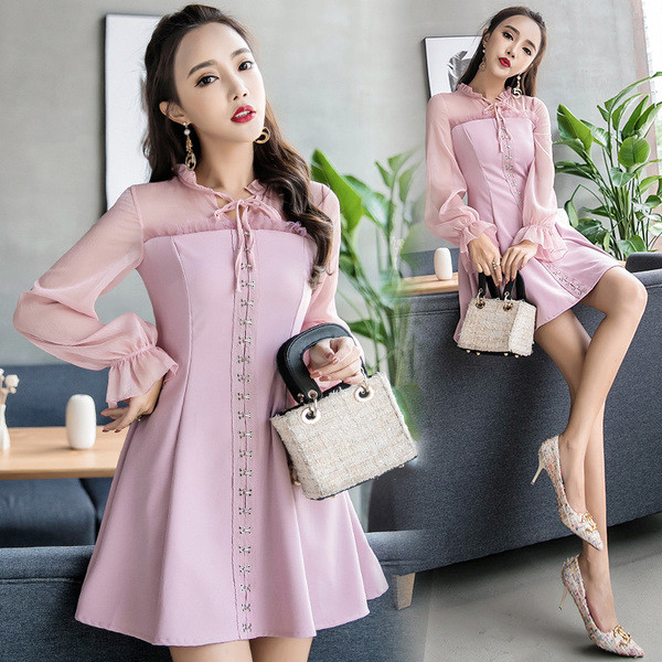  Γυναικείο φόρεμα σε ροζ  χρώμα