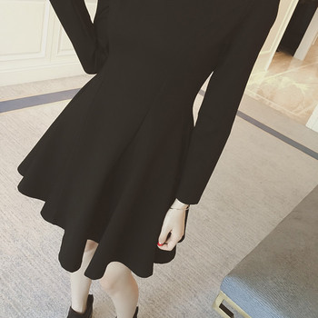 Rochie casual de dama cu maneci lungi de culoare neagra