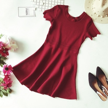 Rochie casual de dama de primavara in rosu