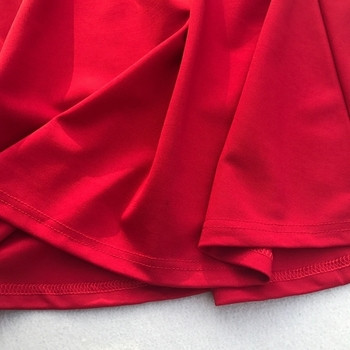 Rochie casual de dama cu bretele subtiri in negru si rosu