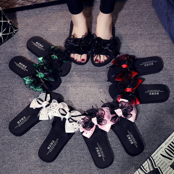 Γυναικέιες παντόφλες με κορδέλα σε διάφορα χρώματα