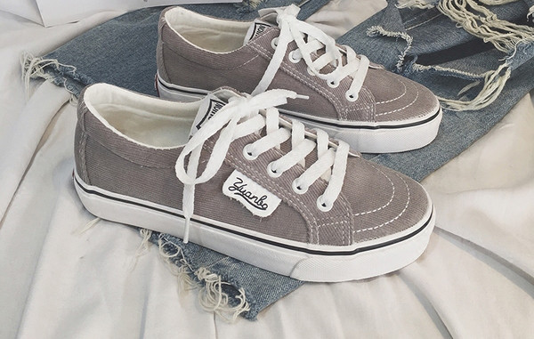 Casual  καθημερινά γυναικεία πάνινα παπούτσια με επίπεδη σόλα σε διάφορα χρώματα