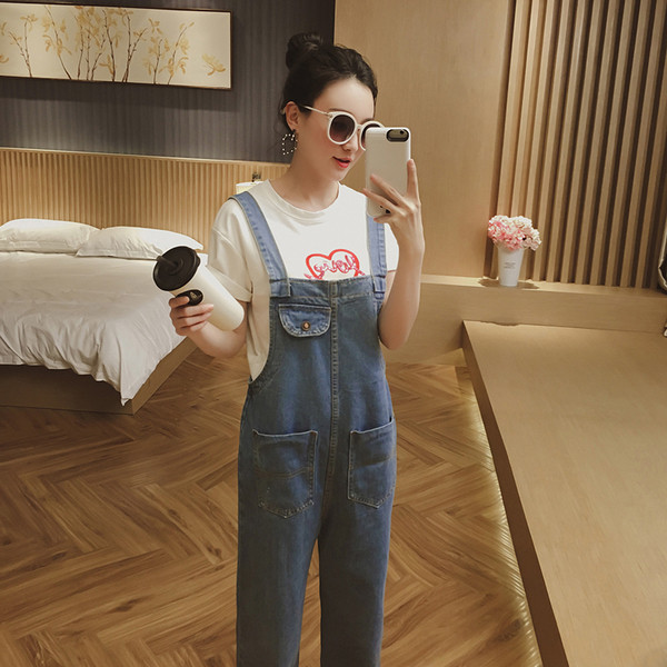 Γυναικεία τζιν ολόσωμο  με τσέπες σε δύο χρώματα