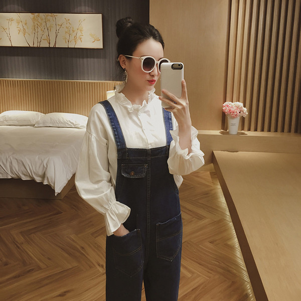 Γυναικεία τζιν ολόσωμο  με τσέπες σε δύο χρώματα