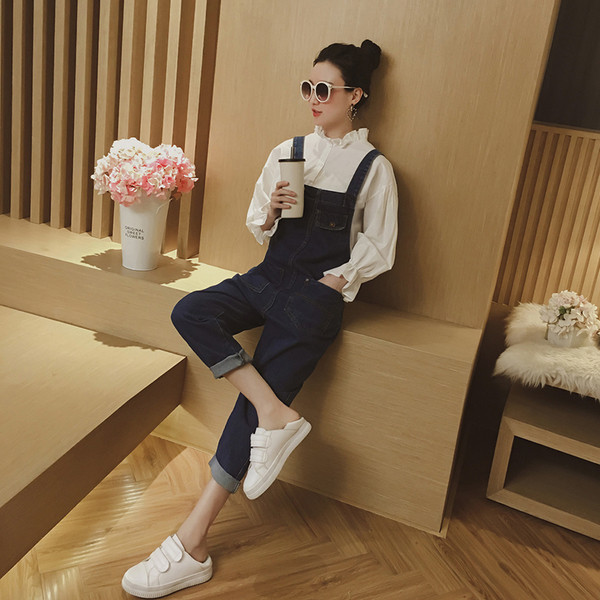 Γυναικεία τζιν ολόσωμο  με τσέπες σε δύο χρώματα