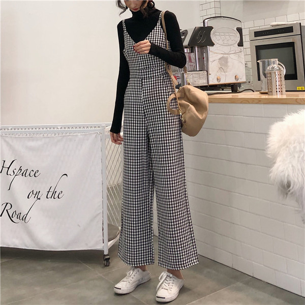 Κομψό μακρύ γυναικείο ολόσωμο παντελόνι σε δύο χρώματα