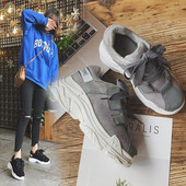Adidasi sport casual dama in negru si gri