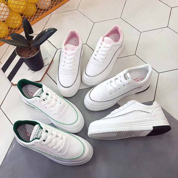 Αθλητικά casual γυναικέια αθλητικά παπούτσια σε πράσινο, μαύρο και ροζ χρώμα