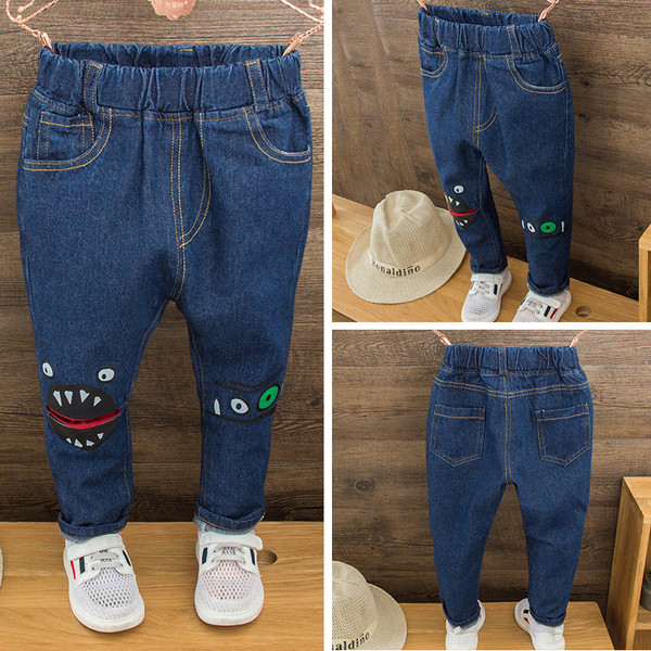 Αθλητικά-casual παιδικά τζιν για τα αγόρια με κινούμενα σχέδια