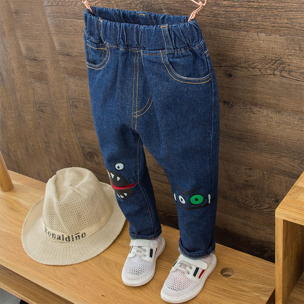 Αθλητικά-casual παιδικά τζιν για τα αγόρια με κινούμενα σχέδια