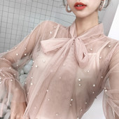 Bluza de dama delicata cu perle decorative in trei culori