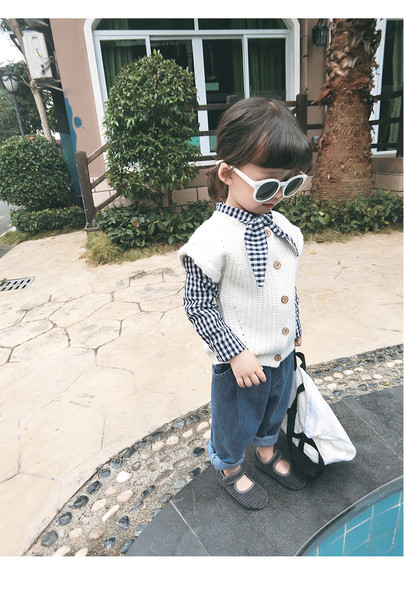 Κομψό παιδικό πουκάμισο για κορίτσια με κορδέλα