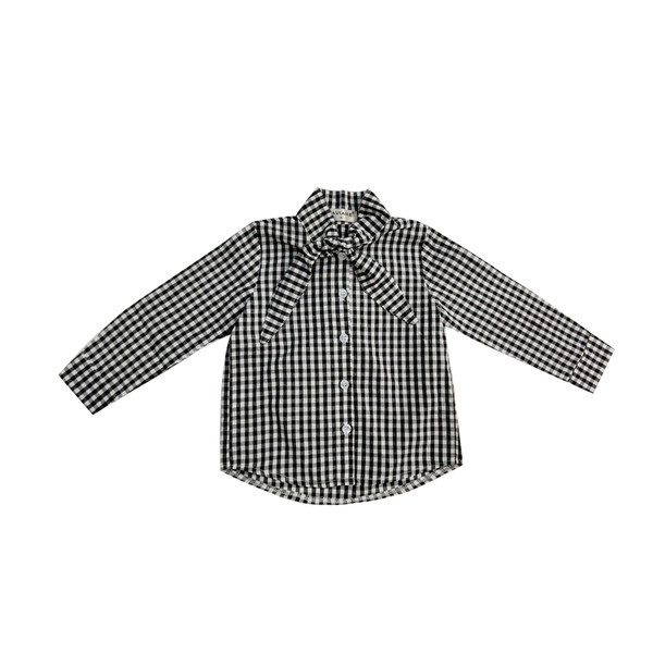 Κομψό παιδικό πουκάμισο για κορίτσια με κορδέλα