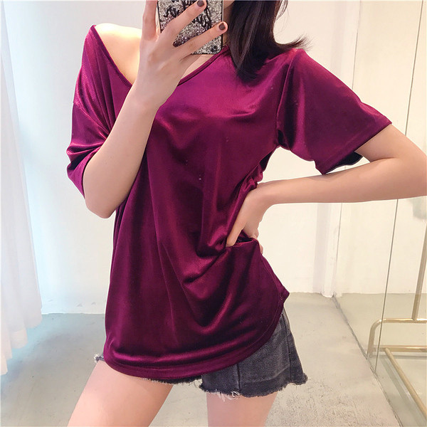 Καθημερινή κοντή μπλούζα με κοντό μανίκι σε διάφορα χρώματα