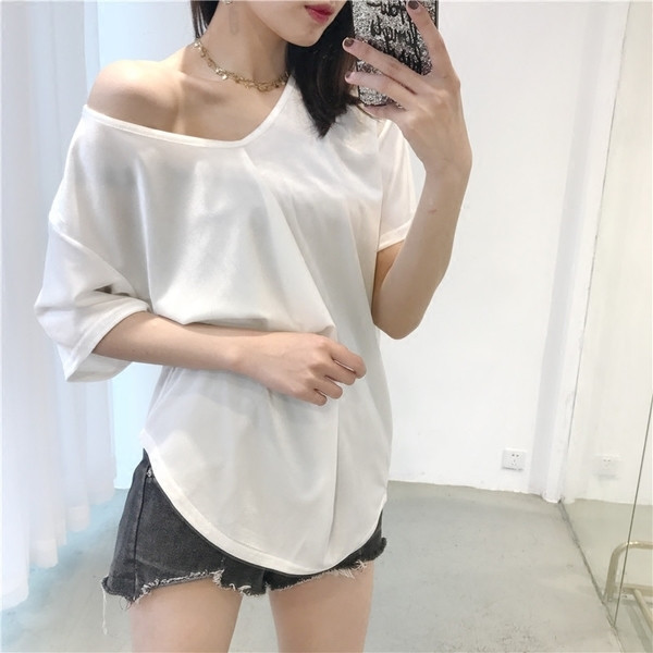 Καθημερινή κοντή μπλούζα με κοντό μανίκι σε διάφορα χρώματα