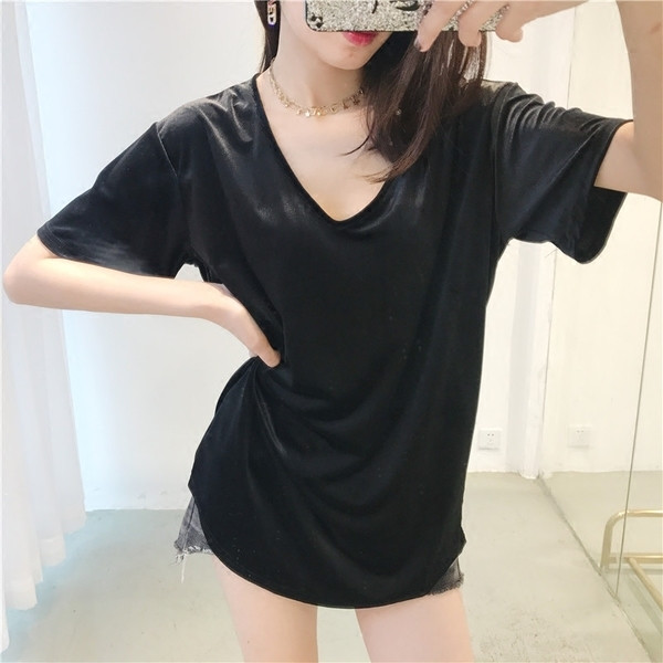 Καθημερινή κοντή μπλούζα με κοντό μανίκι σε διάφορα χρώματα