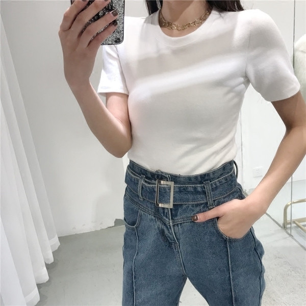 Καθημερινή γυναικεία μπλούζα με κοντό μανίκι σε τρία χρώματα