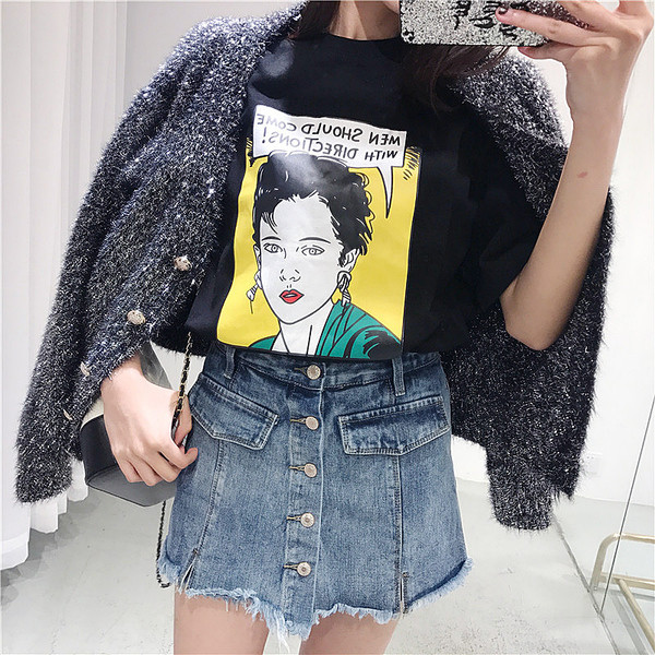 Κομψή γυναικεία μπλούζα με  φαρδύ μανίκι 3/4 σε γκρι, λευκό και μαύρο χρώμα