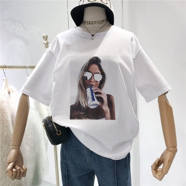 Καθημερινή γυναικεία μπλούζα με φαρδή 3/4 μανίκι, σε λευκό, μαύρο και κόκκινο χρώμα 