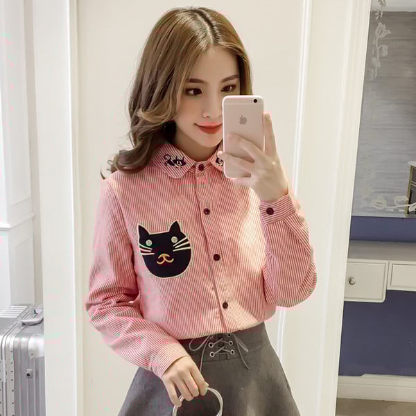 Cămașă de damă în mai multe culori cu broderie potrivită pentru uzul de zi cu zi