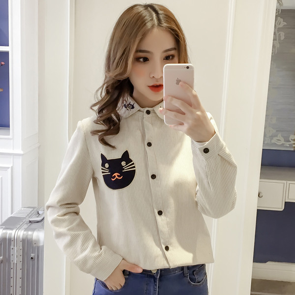 Cămașă de damă în mai multe culori cu broderie potrivită pentru uzul de zi cu zi