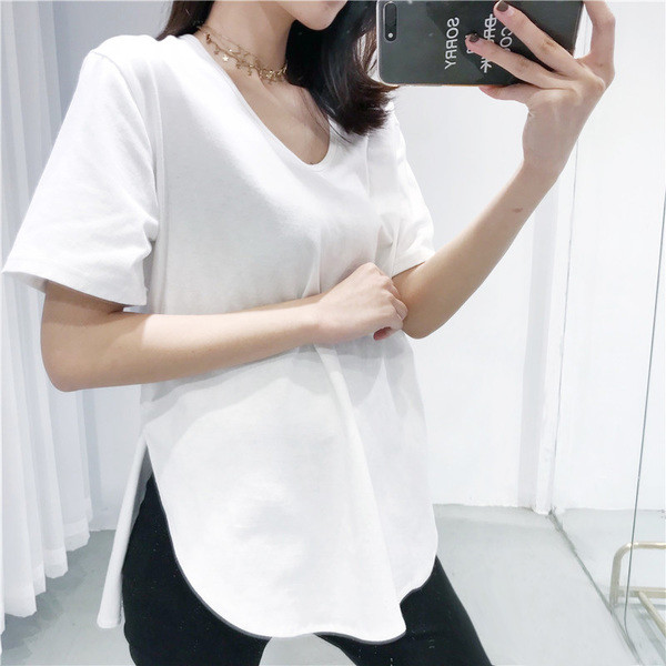 Καθημερινή άνετη μπλούζα με 3/4 μανίκι σε λευκό, μαύρο και γκρι