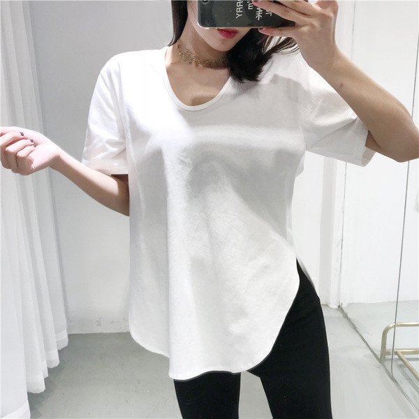 Καθημερινή άνετη μπλούζα με 3/4 μανίκι σε λευκό, μαύρο και γκρι