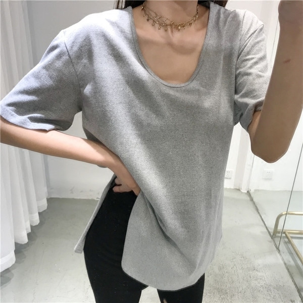 Καθημερινή άνετη μπλούζα με 3/4 μανίκι σε λευκό, μαύρο και γκρι