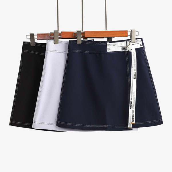 Αθλητική-κομψή γυναικεία φούστα  με υψηλή μέση και κορδόνια σε διάφορα χρώματα