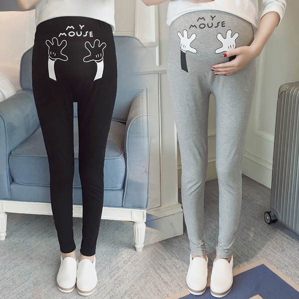 Női leggings terhes nőknek fekete és szürke színben, különféle felhasználási területeken