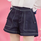 Pantaloni scurti de dama model lat cu talie inalta