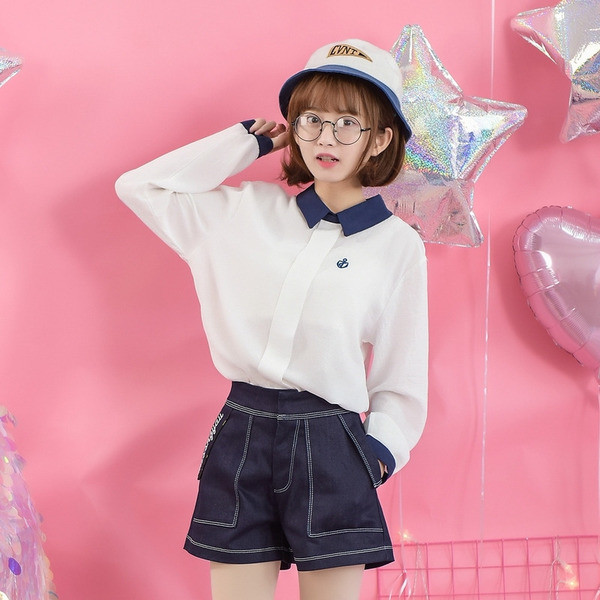 Pantaloni scurti de dama model lat cu talie inalta