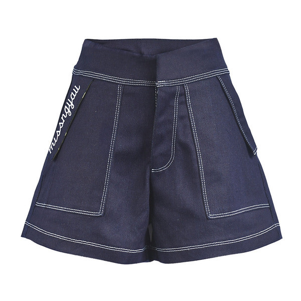 Pantaloni scurti de dama model lat cu talie inalta