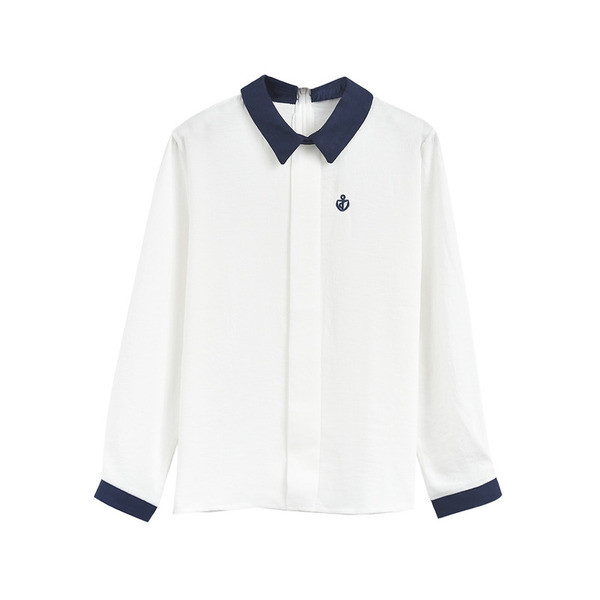 Cămașă de vară de damă cu mâneci lungi și broderie