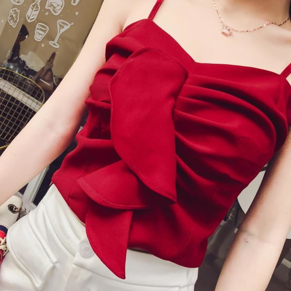 Maiou elegant pentru femei, subțire, în roșu