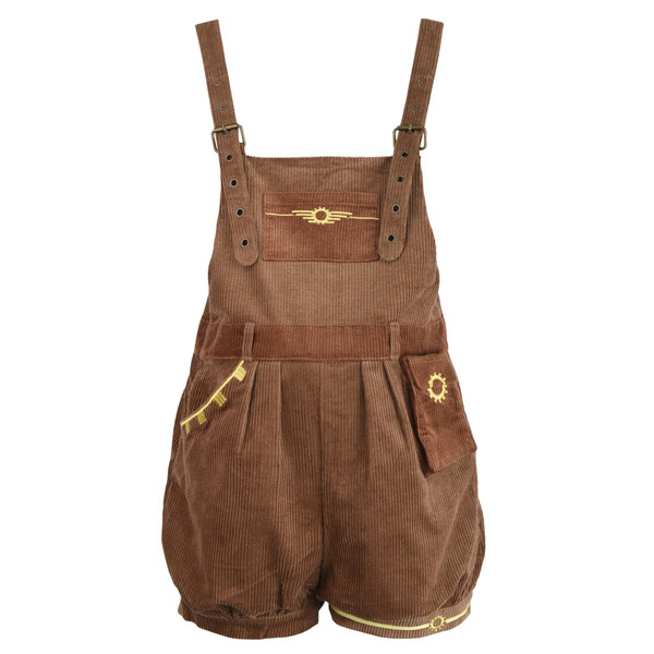 Salopeta dama model lat cu curele reglabile si broderie colorata