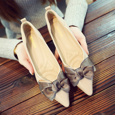 Mocasini de dama cu panglica in doua culori