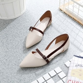 Mocasini de dama cu curea in doua culori, potriviti pentru utilizarea de zi cu zi