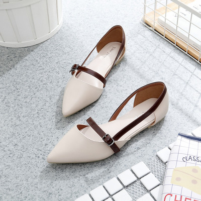 Mocasini de dama cu curea in doua culori, potriviti pentru utilizarea de zi cu zi