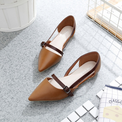 Mocasini de dama cu curea in doua culori, potriviti pentru utilizarea de zi cu zi