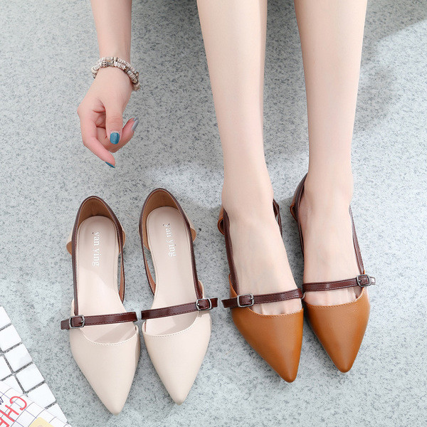 Mocasini de dama cu curea in doua culori, potriviti pentru utilizarea de zi cu zi