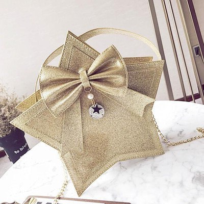 Geanta eleganta in forma de stea cu panglica