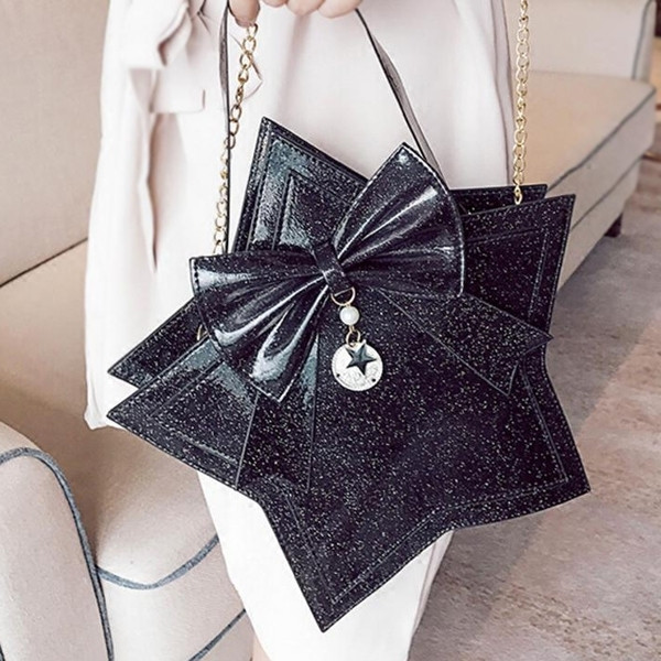 Geanta eleganta in forma de stea cu panglica